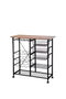 Hanah Home Mesa de Bar Pino Atlántico y Negro 32x90x86 cm Tablero de Partículas Recubierto de Melamina y Metal