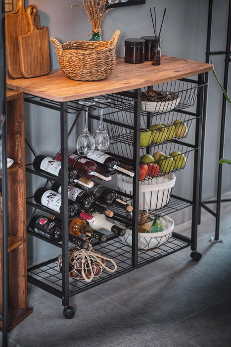 Hanah Home Mesa de Bar Pino Atlántico y Negro 32x90x86 cm Tablero de Partículas Recubierto de Melamina y Metal