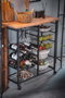 Hanah Home Mesa de Bar Pino Atlántico y Negro 32x90x86 cm Tablero de Partículas Recubierto de Melamina y Metal