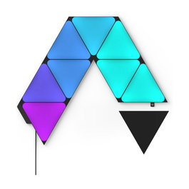 Nanoleaf NL47-0102TW-9PK Shapes Triangles Ultra Black Starter Kit, 9 Paneles Inteligentes, Wi-Fi, Compatible con Alexa, Google Assistant, HomeKit