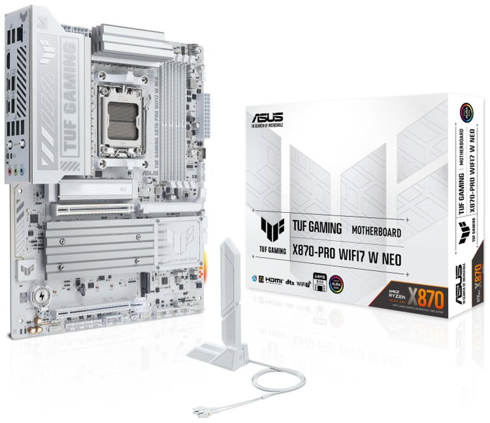 Asus TUF GAMING X870-PRO WIFI7 W NEO Blanco, Socket AM5, ATX Asus TUF GAMING X870-PRO WIFI7 W NEO Blanco, Socket AM5, ATX