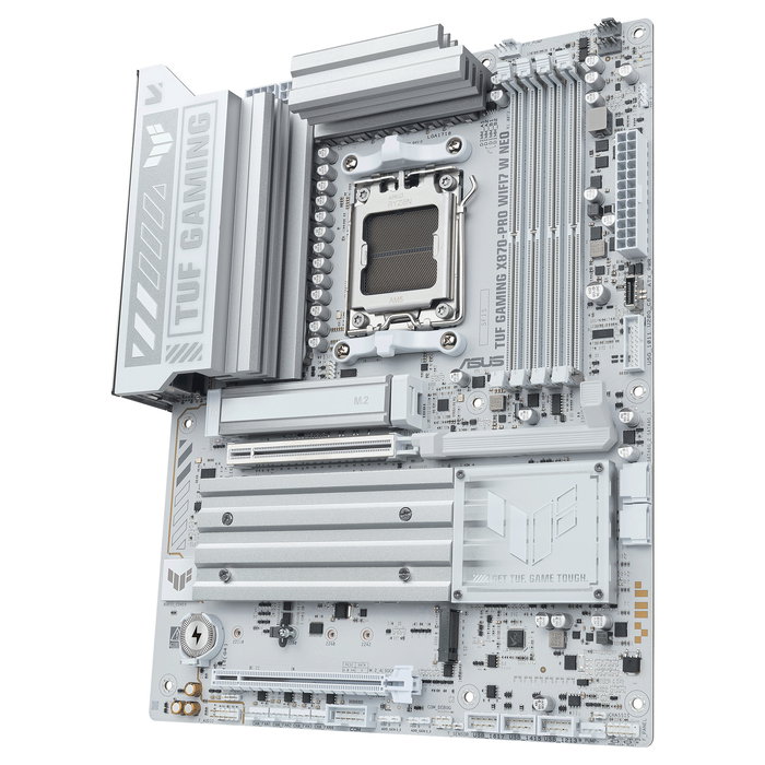 ASUS TUF GAMING X870-PRO WIFI7 W NEO Placa Base ATX, AMD X870, AM5, DDR5 hasta 256GB 9600MHz, Wi-Fi 7, Bluetooth 5.4