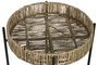 DKD Home Decor Mesita Auxiliar Balines Negro Natural Metal Fibra 49x49x44 cm Set de 2
