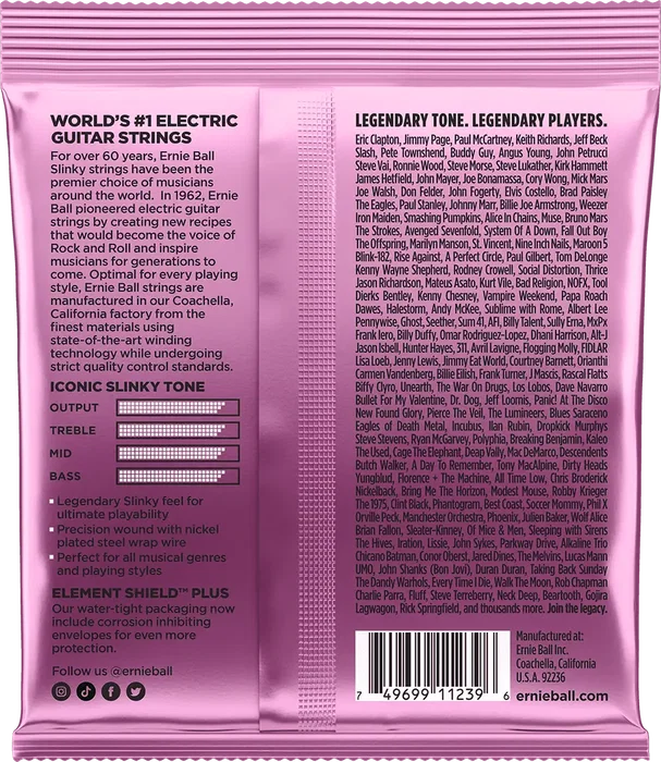 ERNIEBALL Slinky Mega 10.5-48 Tripack (3) Juego Cuerdas Guitarra Eléctrica Nickel Wound Calibres .0105-.048