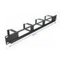 DeLOCK Panel de gestión de cables 19″ con 3 aberturas y 4 ganchos 1U Negro