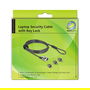 DeLOCK Navilock 20676 Cable de Seguridad para Portátil de 2 m con 3 Anclajes (Kensington, Wedge, Nano), Llave Redonda de Acero, Negro, Plata
