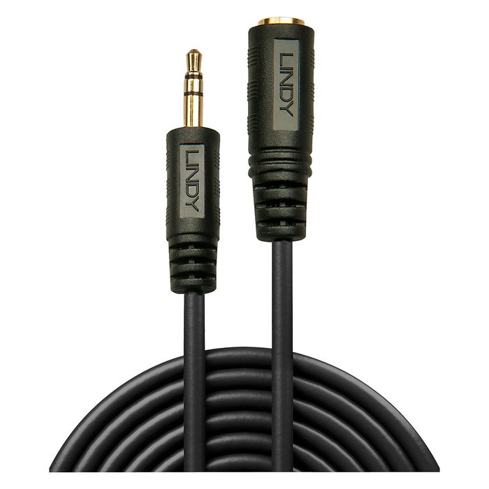 LINDY Cable de Audio Estéreo 3.5mm Macho a 3.5mm Hembra 3m Negro 28 AWG - 35653