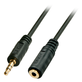 LINDY Cable de Audio 35653, 3.5mm Macho a 3.5mm Hembra, 3 Metros, Negro