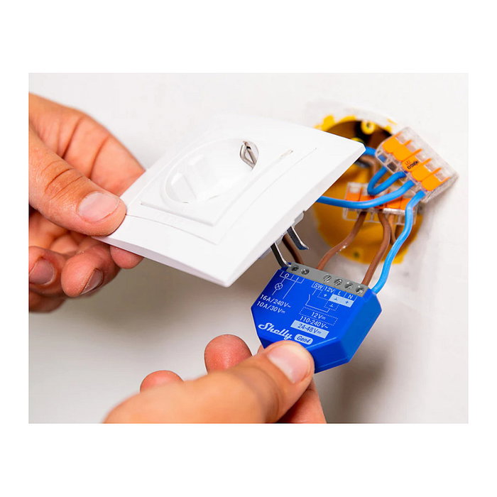Shelly 1 Gen4 Interruptor Inteligente WLAN Relais Unterputz 1 Kanal max 16A con Matter, Zigbee y Bluetooth, Color Azul Shelly 1 Gen4 Interruptor Inteligente WLAN Relais Unterputz 1 Kanal max 16A con Matter, Zigbee y Bluetooth, Color Azul