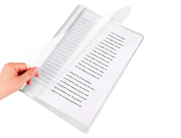 Q-connect Carpeta Dossier Fastener Plástico DIN A4 Blanco PVC Transparente