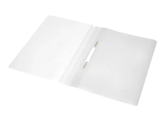Q-connect Carpeta Dossier Fastener Plástico DIN A4 Blanco PVC Transparente