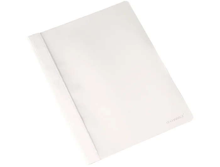 Q-connect Carpeta Dossier Fastener Plástico DIN A4 Blanco PVC Transparente
