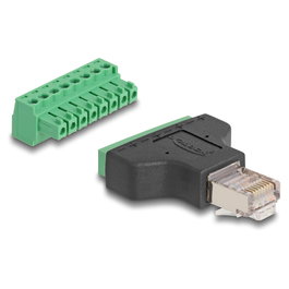 DeLOCK Adaptador RJ45 Macho a Bloque de Terminales de 8 Pines 3,81 mm