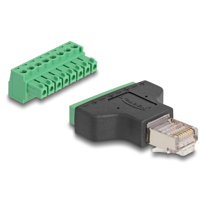 DeLOCK Adaptador RJ45 Macho a Bloque de Terminales de 8 Pines 3,81 mm DeLOCK Adaptador RJ45 Macho a Bloque de Terminales de 8 Pines 3,81 mm