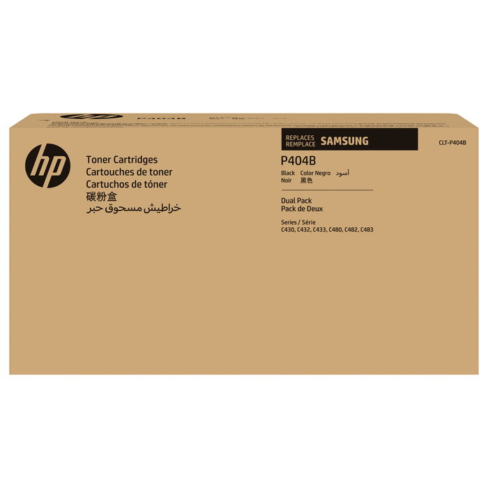 HP Paquete de 2 Cartuchos de Tóner Negro CLT-P404B para Samsung