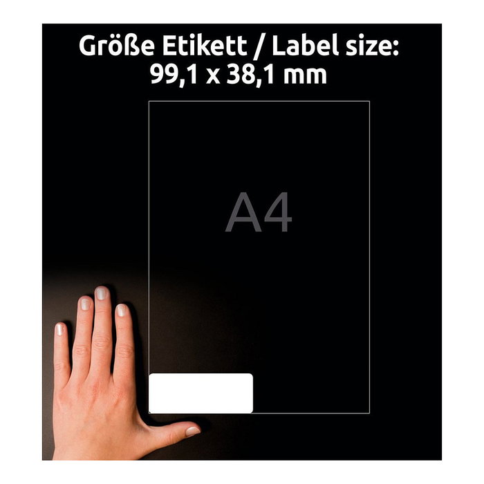AVERY Zweckform Etiquetas de dirección L7163-100 blancas 99,1 x 38,1 mm