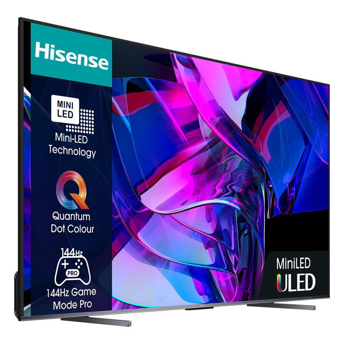 Hisense 100U7KQ - Smart TV 100" (254 cm) 4K UHD Mini LED 144Hz, WiFi, Bluetooth, Dolby Atmos, VIDAA U7, HDR10+, FreeSync, Modo Juego, Negro