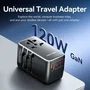Vention FJGB0 Cargador Pared Universal GaN 120W para Viaje, Adaptador Internacional con 3xUSB-C y 1xUSB-A, Carga Rápida PD 100W