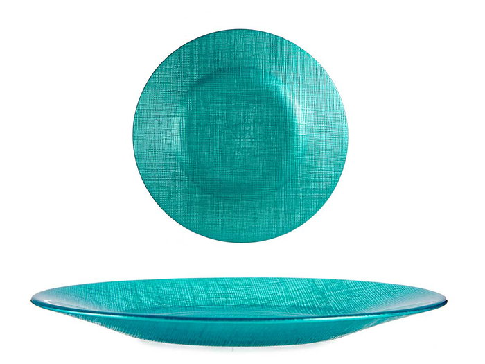 Vivalto Plato Vidrio 21 cm Turquesa (Set de 24) Vivalto Plato Vidrio 21 cm Turquesa (Set de 24)
