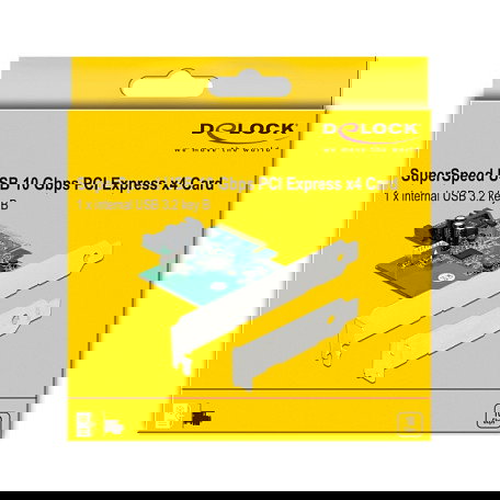 DeLOCK PCI Express x4 Tarjeta de Expansión Interna USB 3.2 Gen 2 (1x Conector Key B 20 Pines) - Adaptador para Placa Base DeLOCK PCI Express x4 Tarjeta de Expansión Interna USB 3.2 Gen 2 (1x Conector Key B 20 Pines) - Adaptador para Placa Base