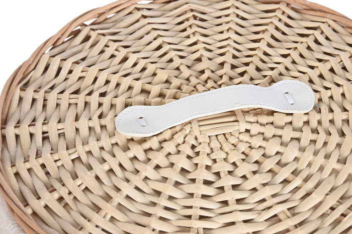 DKD Home Decor Set de 3 Cestas de Ropa de Mimbre y Poliéster Natural