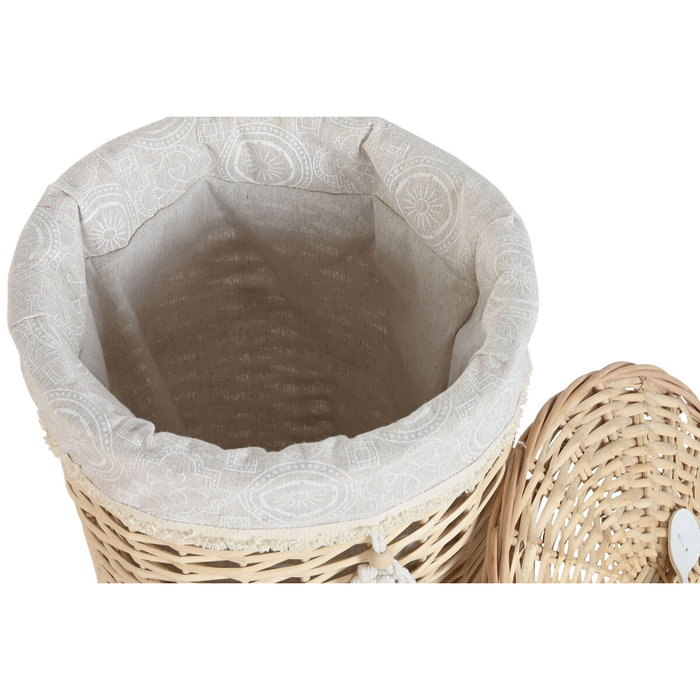 DKD Home Decor Set de 3 Cestas de Ropa de Mimbre y Poliéster Natural DKD Home Decor Set de 3 Cestas de Ropa de Mimbre y Poliéster Natural