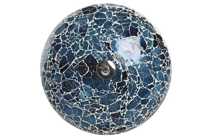DKD Home Decor Lámpara de Cristal Azul con Acabado Craquelado para Techo o Pared