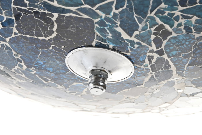 DKD Home Decor Lámpara de Cristal Azul con Acabado Craquelado para Techo o Pared