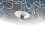 DKD Home Decor Lámpara de Cristal Azul con Acabado Craquelado para Techo o Pared