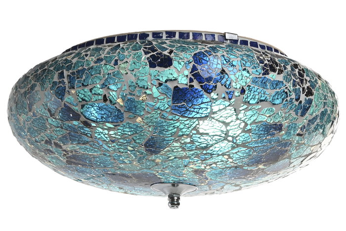 DKD Home Decor Lámpara de Techo Árabe Azul 38 x 14 x 38 cm (2 Unidades)