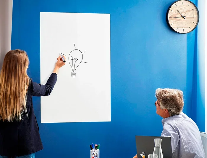 Velleda Pizarra Blanca Adhesiva Rollo 100x67,5 cm Laminada Autoadhesiva Recortable