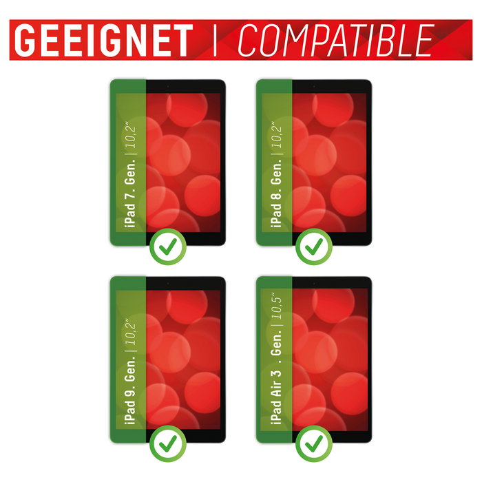 Displex DISPLEX 01535 Protector de Pantalla de Vidrio Templado 9H para iPad (7ma/8va/9na Gen) y Air (3ra Gen) 26.7 cm (10.5") - Incluye Kit Montaje