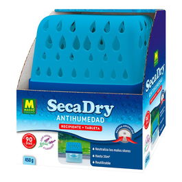Massó Secadry antihumedad recipiente drops + tableta 450 g Deshumidificador absorción 1000 ml / 35 m² neutraliza malos olores lavanda