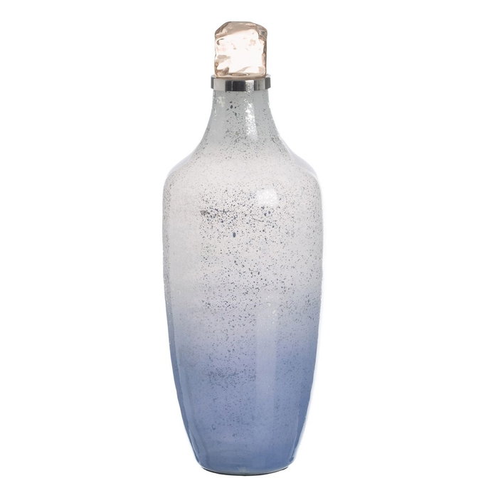 Ixia Botella Decorativa Azul Cristal 16 x 16 x 44 cm Ixia Botella Decorativa Azul Cristal 16 x 16 x 44 cm
