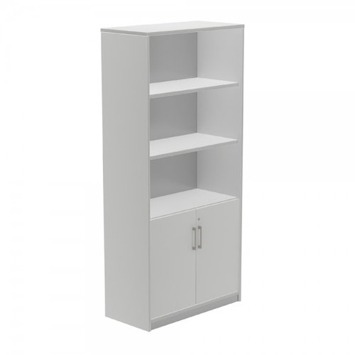 Rocada Armario con cuatro estantes y dos puertas inferiores 195x90x45 cm gris/gris