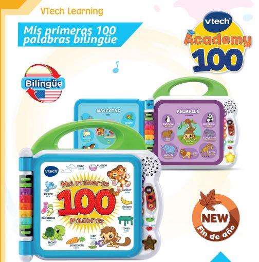 Vtech Mis Primeras 100 Palabras Bilingüe 80-601547 Libro Educativo Interactivo Español Inglés Modos de Juego Músicas