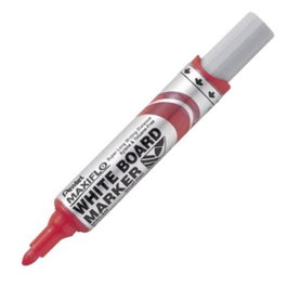 PENTEL Maxiflo MWL5M Rotuladores para Pizarra Blanca, Punta Gruesa, Rojo, Pack de 12
