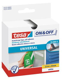 Cinta Velcro Tesa On&Off Rollo 2,5X20 Blanco