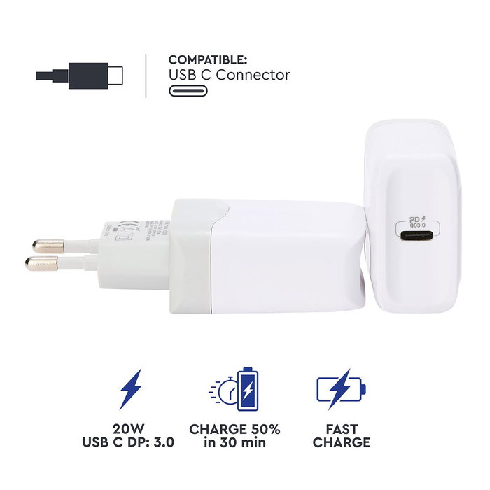 Myway Cargador de Pared MWACC0005 20W USB-C Blanco
