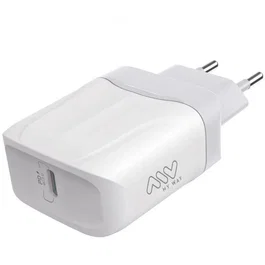 Myway LL-T219 Cargador de pared USB Tipo C PD 20W, carga rápida, blanco, compacto, compatible con teléfono y tablet