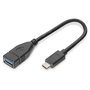 Digitus Adaptador USB Tipo-C a USB-A OTG 0,15m