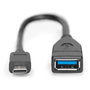 Digitus Adaptador USB Tipo-C a USB-A OTG 0,15m