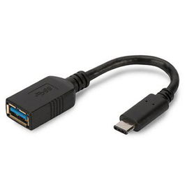 Digitus Cable Adaptador USB Tipo-C OTG Type C a A M/F 0.15m 3A 5GB 3.0 Version Negro