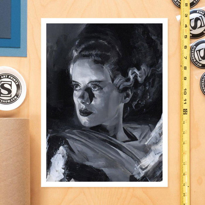 La novia de Frankenstein Litografia Bride of Frankenstein by Chris Valentine 41 x 31 cm - sin marco