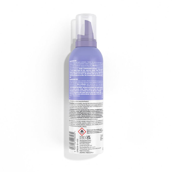 John Frieda Frizz Ease Dream Curls Espuma Definidora de Rizos 200 ml - Controla el Frizz, Define Ondas y Rizos, Protección Térmica 230°C - Para Cabello 2A-3C
