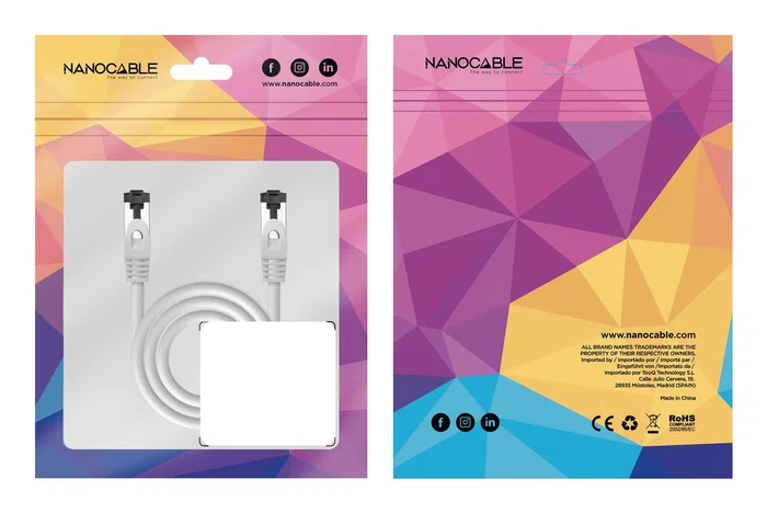 Nanocable 10.20.2000-L25 Cable de Red Ethernet CAT8.1 S/FTP (SSTP), 40 Gbps, 2 GHz, 0.25m, Gris, RJ45, Blindaje Total, Cobre Libre de Oxígeno