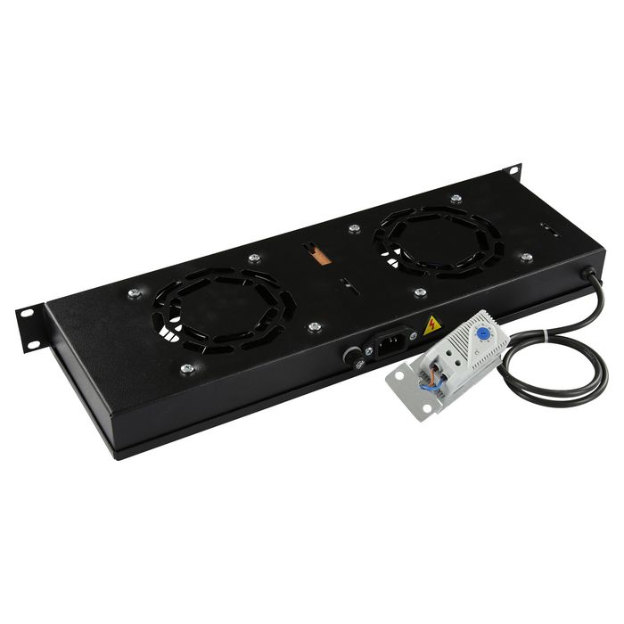 Lanview Módulo de ventilador para montaje en rack con termostato analógico 1U (2 ventiladores)