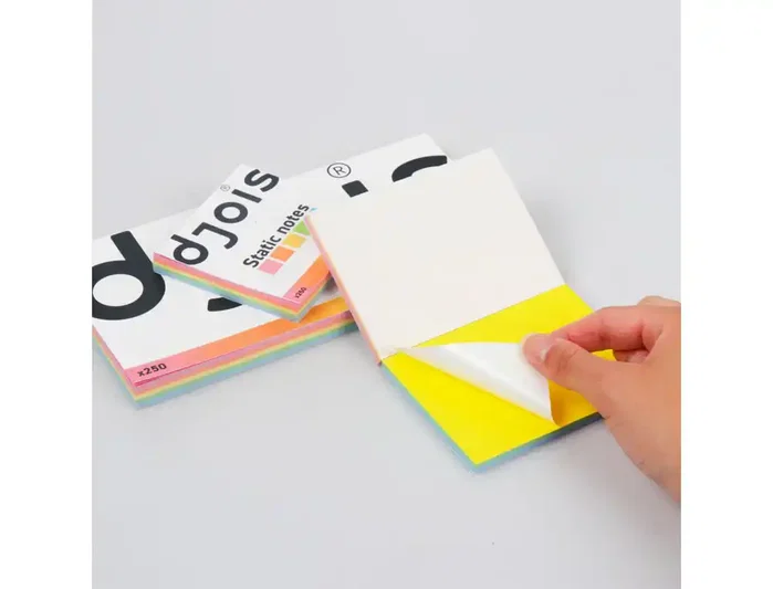 Djois Bloc de notas electrostáticas quita y pon 75x100 mm 250 hojas 5 colores surtidos