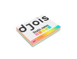 Djois Bloc de notas electrostáticas quita y pon 75x100 mm 250 hojas 5 colores surtidos