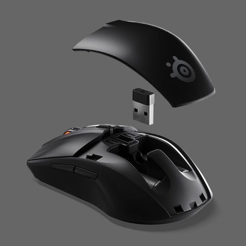 SteelSeries Rival 3 Wireless Ratón Gaming para Diestros - Inalámbrico RF/Bluetooth 5.0, Óptico 18000 DPI, 6 Botones, Iluminación RGB, Negro
